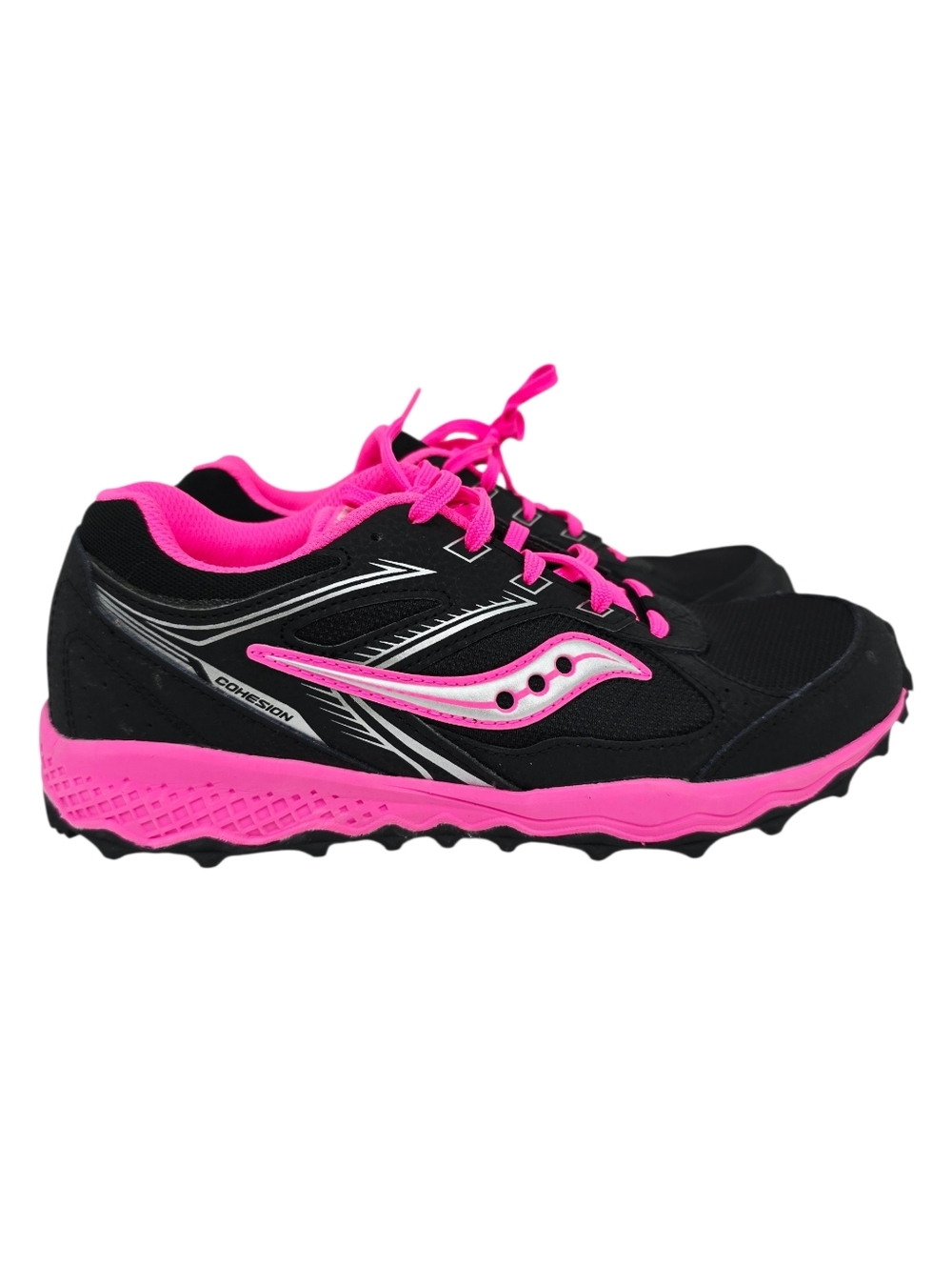 Saucony Unisex-Child Cohesion Tr14 Lace to Toe Trail Running Shoe Pink Black 7